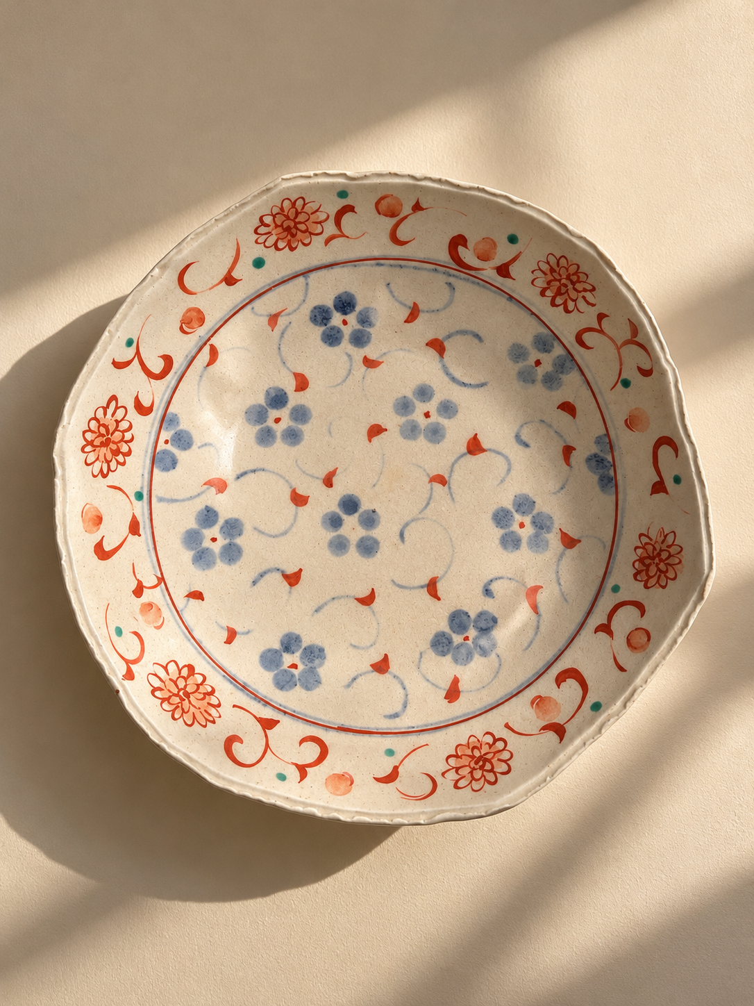 Vintage Hand-Painted Floral Bowl