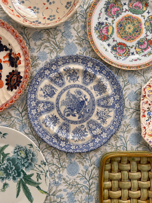 Blue and White 19th Century Filigree Plate