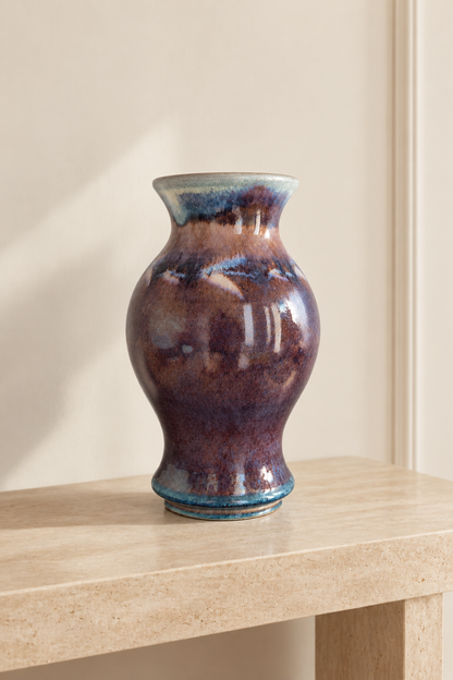 Purple Ombre Ceramic Vintage Vase
