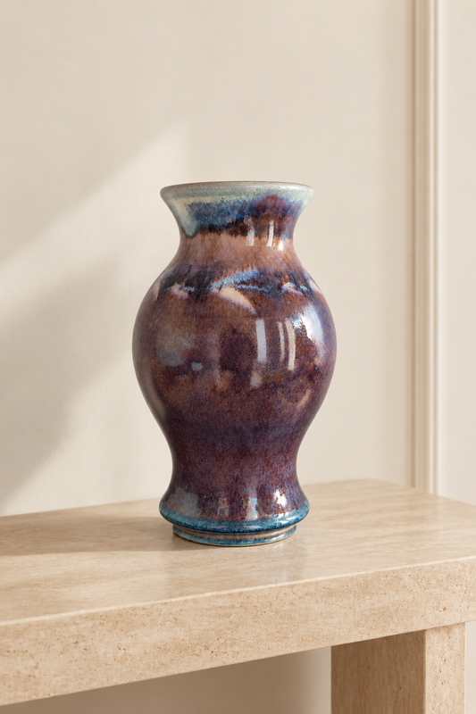 Purple Ombre Ceramic Vintage Vase