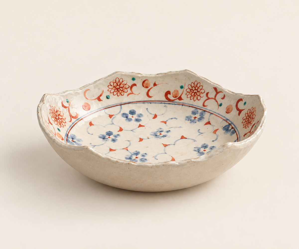 Vintage Hand-Painted Floral Bowl