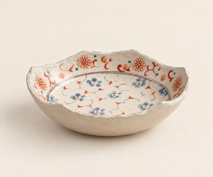 Vintage Hand-Painted Floral Bowl