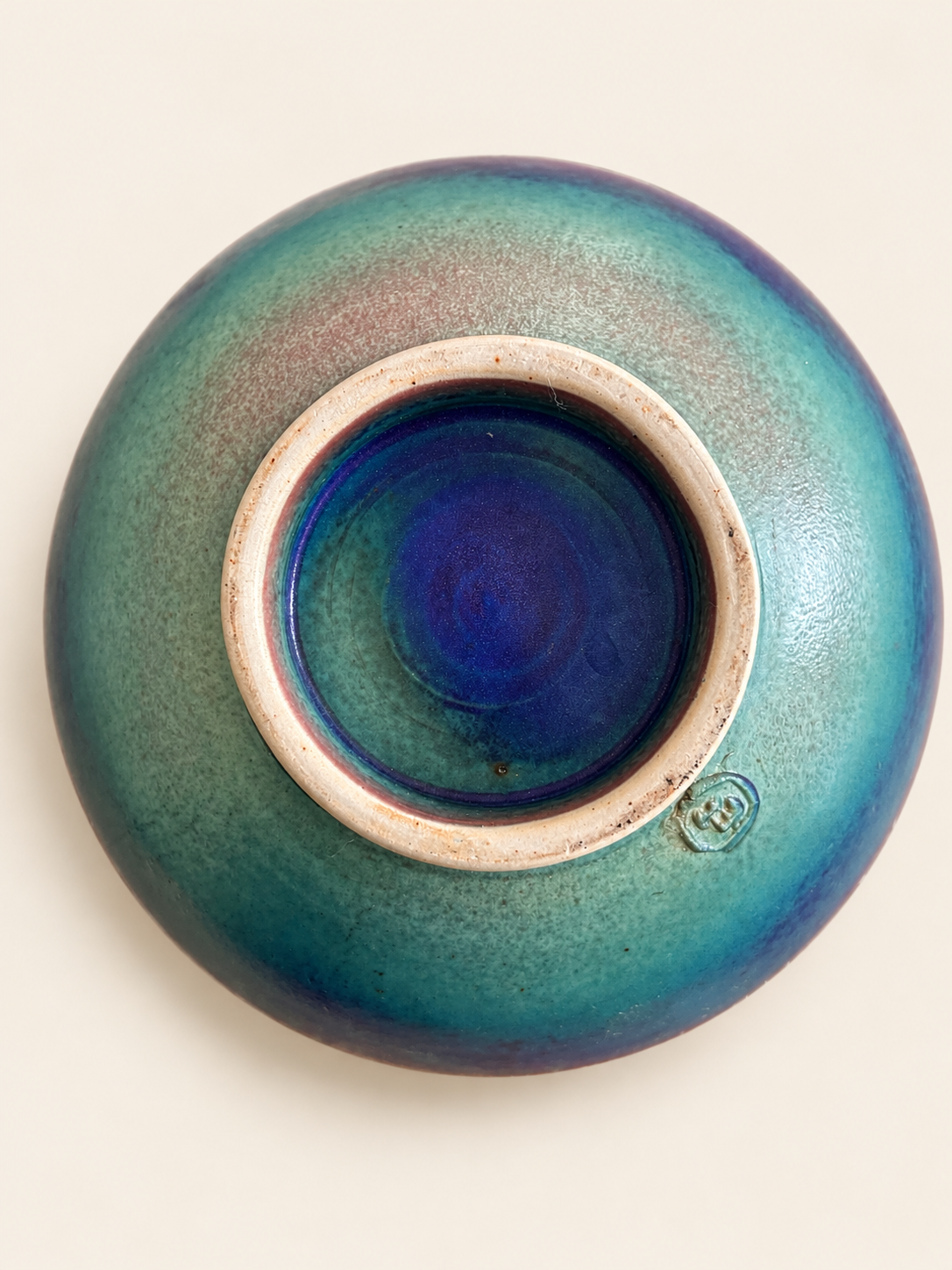 Studio pottery ombre glazed ceramic bowl